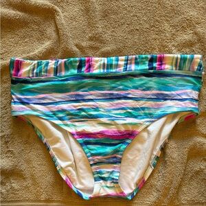 Apt. 9 pastel striped hi waisted bikini bottoms.
